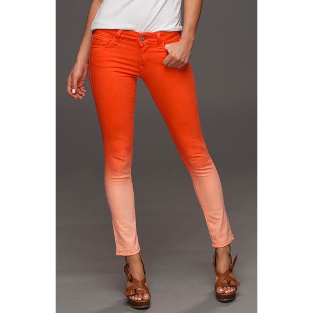 Mavi Serena Ankle Super Skinny Jeans Red Ombre Dip Dye Low Rise Womens 27